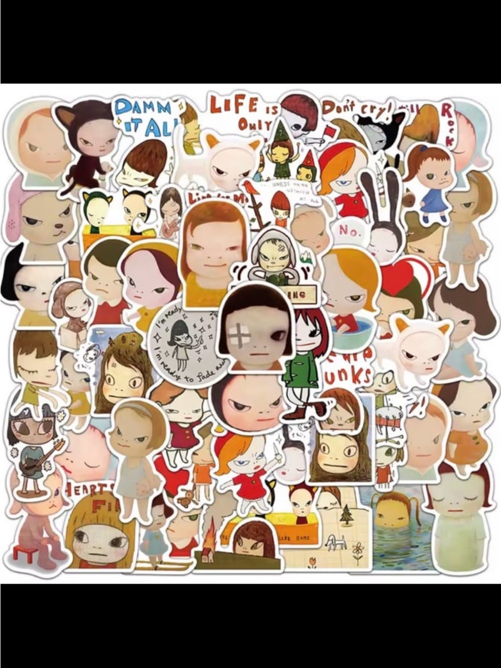 Yoshitomo Nara Stickers, pack of 50